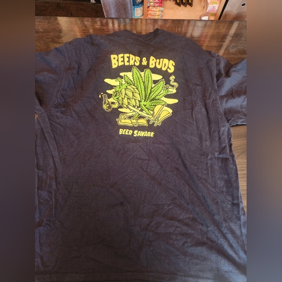 Beer Savage Beers & Buds Graphic T-Shirt Size Large - Picture 1 of 4